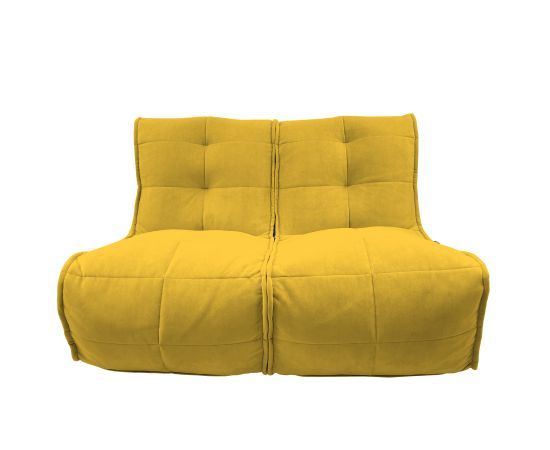 жёлтое двойной модульный диван Twin Couch велюровое для гостиной и переговорной
