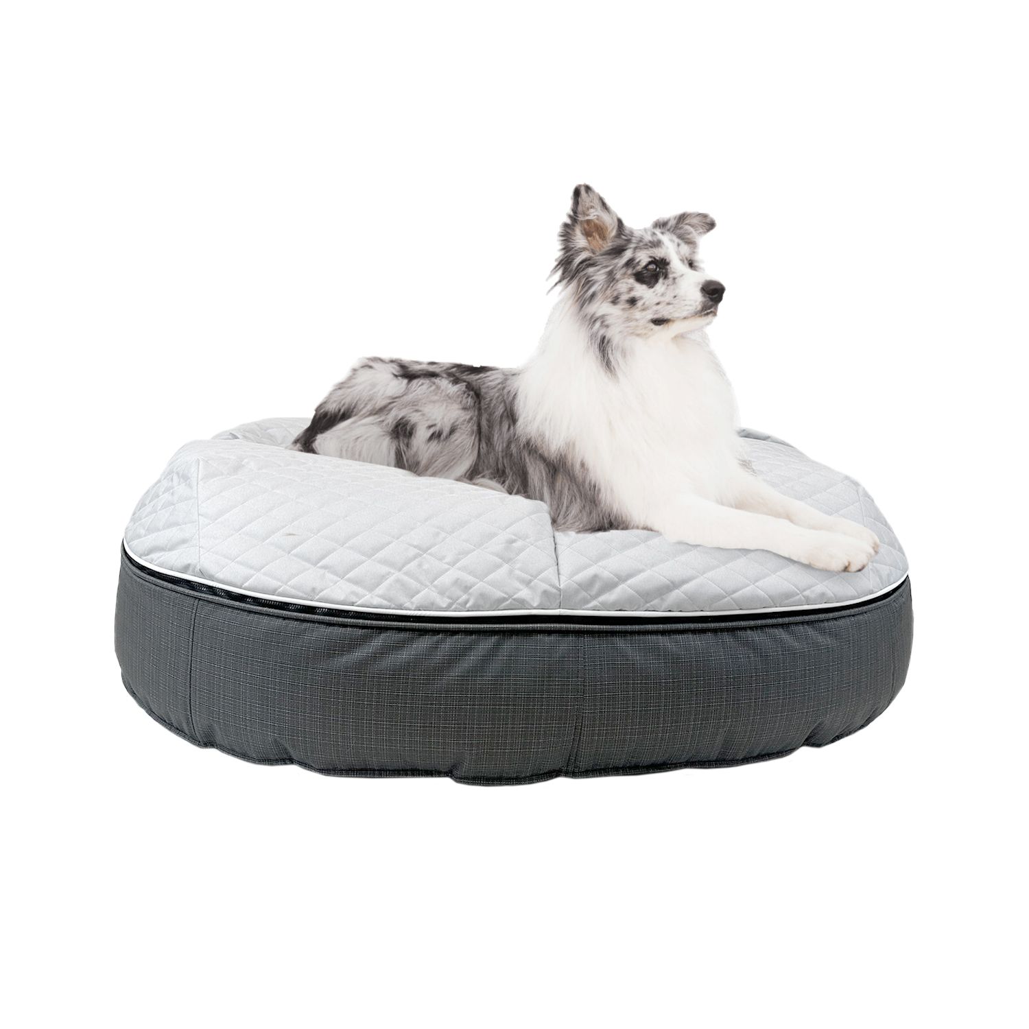 Лежак для собак Pet Lounge Medium - Dark Line Grey Quilt — вид сбоку