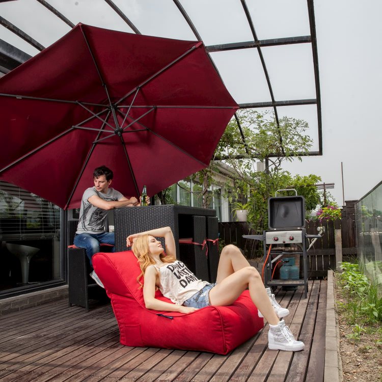 оранжевое уличный бескаркасный диван Evolution Sofa уличное (Oxford) для террасы, сада и веранды — вид сбоку