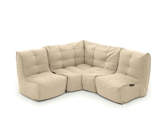натуральное угловой модульный диван Mod3 Cozy Corner шенилловое для гостиной и кабинета — крупный план