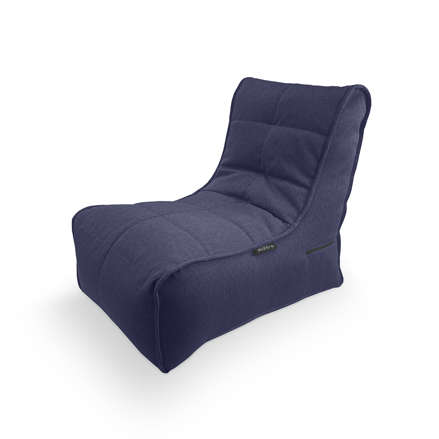 синее уличный бескаркасный диван Evolution Sofa жаккардовое для террасы, сада и веранды