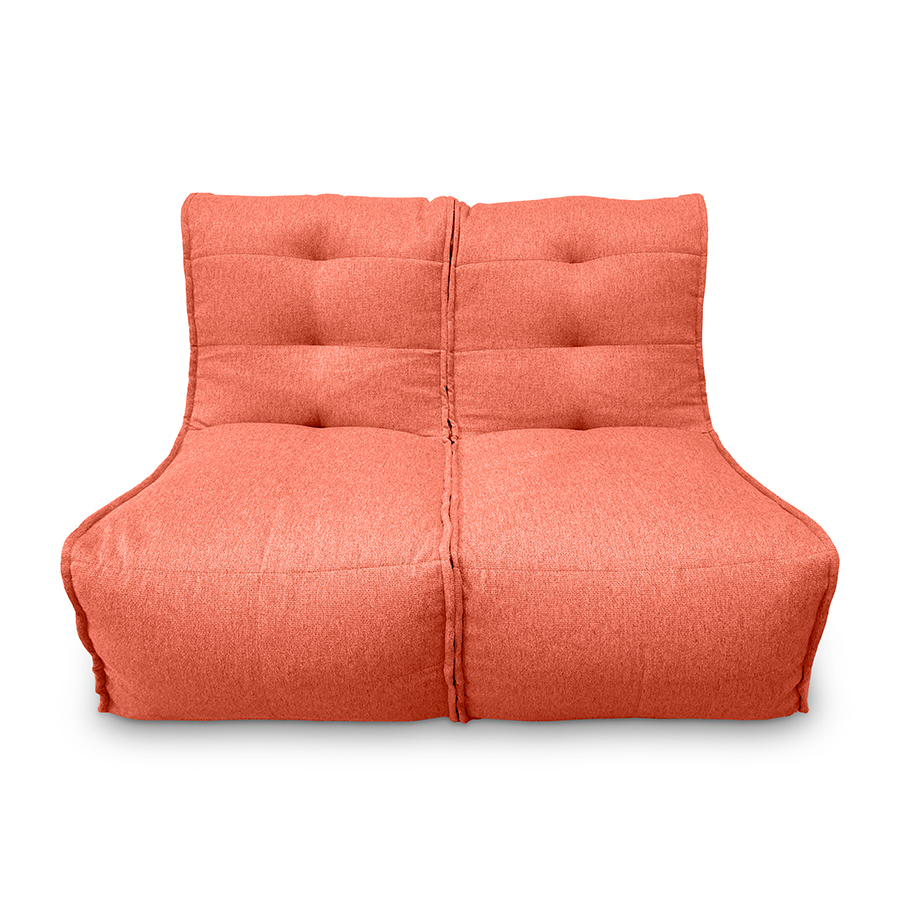 терракотовое двойной модульный диван Twin Couch жаккардовое для гостиной и переговорной