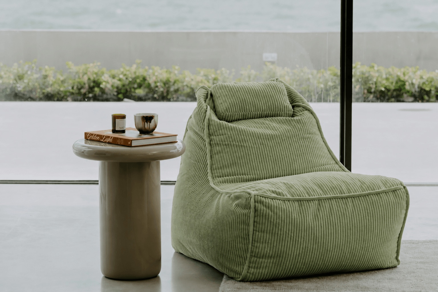 Бескаркасное кресло Tivoli Lounger в вельвете Lime Citrus — зелёный цвет, Ambient Lounge