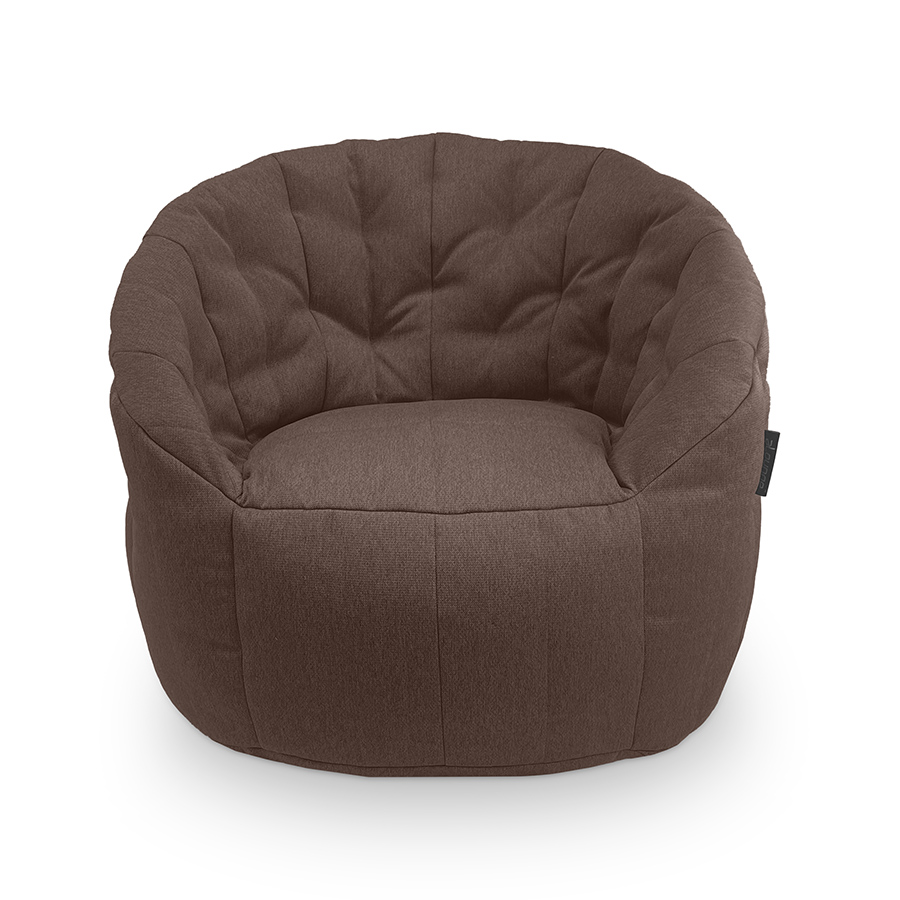 шоколадное полукруглое бескаркасное кресло Butterfly Sofa жаккардовое для гостиной, домашнего кинотеатра и офиса