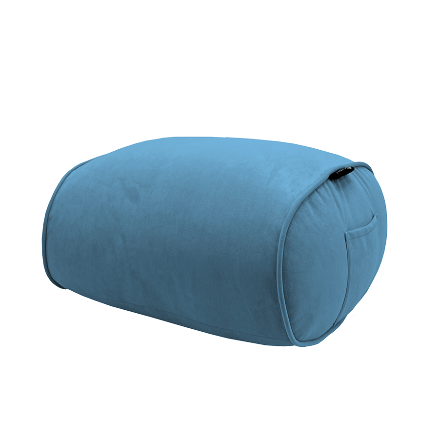 синее просторное бескаркасное кресло Butterfly Sofa Deluxe велюровое для гостиной, переговорной и лаунж-зоны