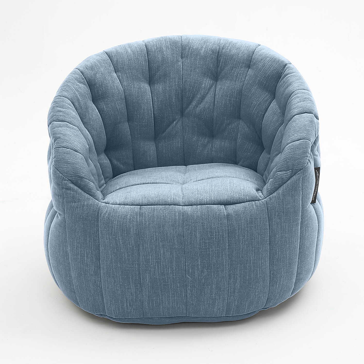 синее кресло-шезлонг бескаркасное Butterfly Chaise шенилловое для гостиной, спальни и лаунж-зоны