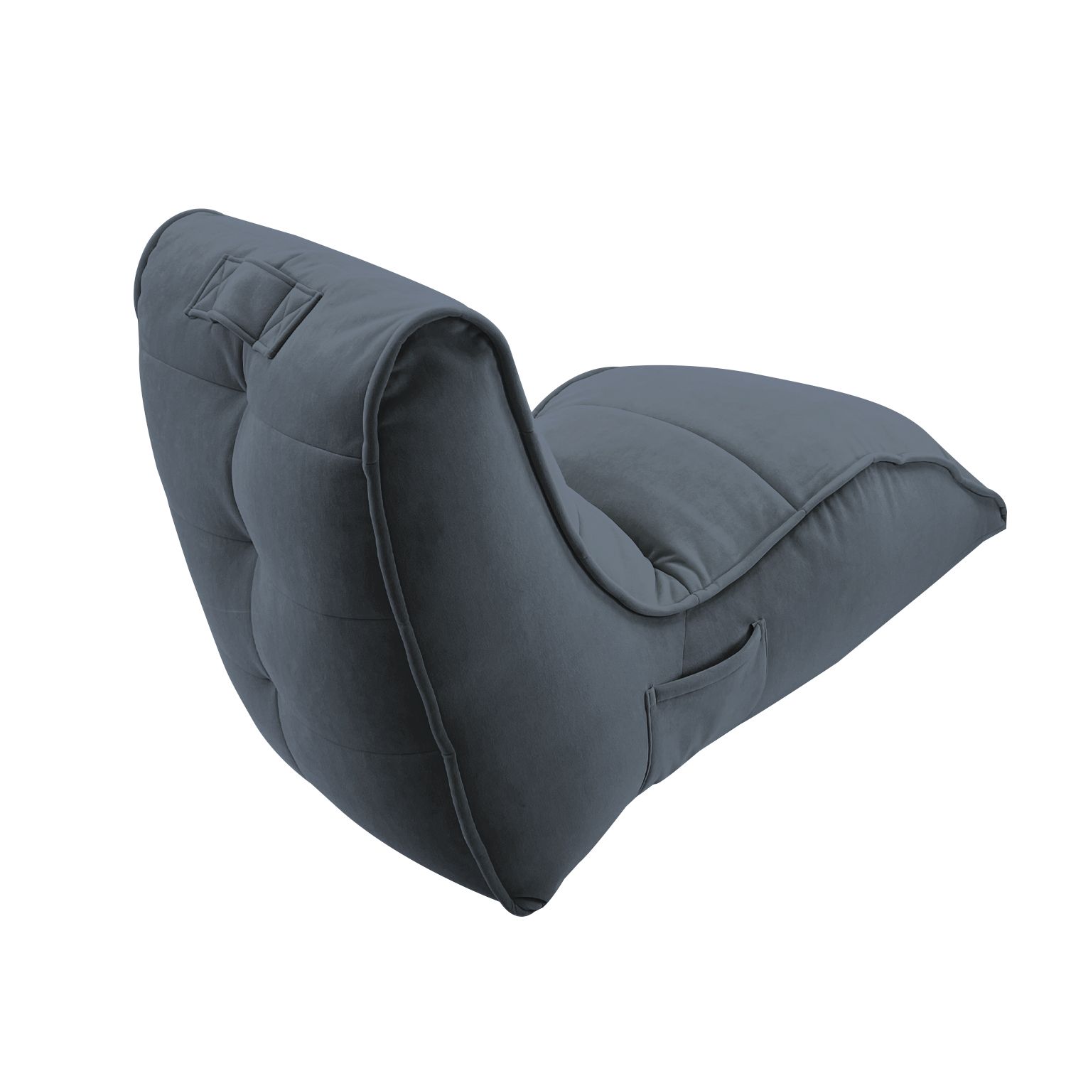 чёрное-графитовое бескаркасный лаунж-диван Avatar Sofa велюровое в интерьере гостиная