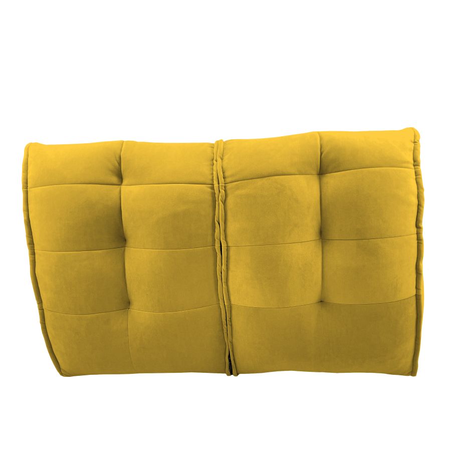 жёлтое двойной модульный диван Twin Couch велюровое в интерьере гостиная