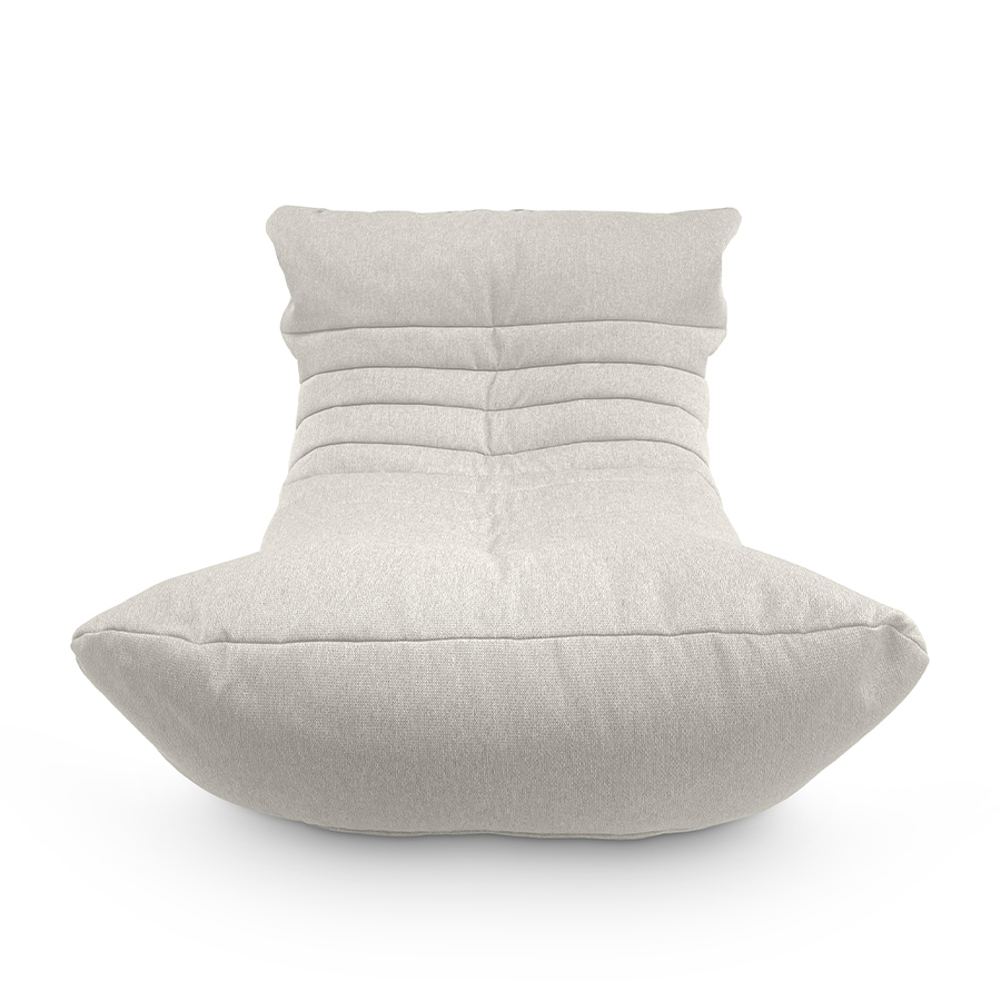 светло-серое акустический бескаркасный диван Acoustic Sofa жаккардовое для домашнего кинотеатра, офиса и студии — вид сбоку
