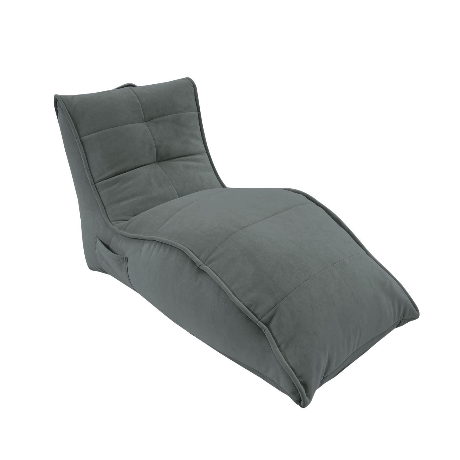 серое бескаркасный лаунж-диван Avatar Sofa велюровое для гостиной, кабинета и лаунж-зоны