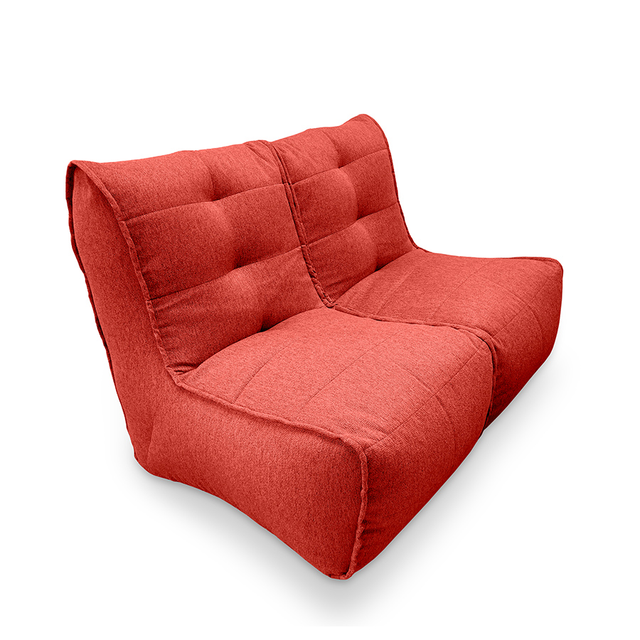 красное двойной модульный диван Twin Couch жаккардовое в интерьере гостиная