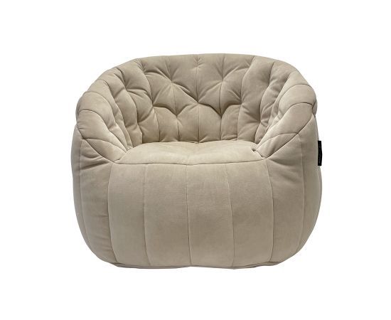 натуральное полукруглое бескаркасное кресло Butterfly Sofa велюровое для гостиной, домашнего кинотеатра и офиса — крупный план