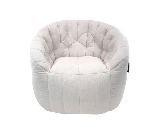 светло-серое полукруглое бескаркасное кресло Butterfly Sofa для гостиной, домашнего кинотеатра и офиса