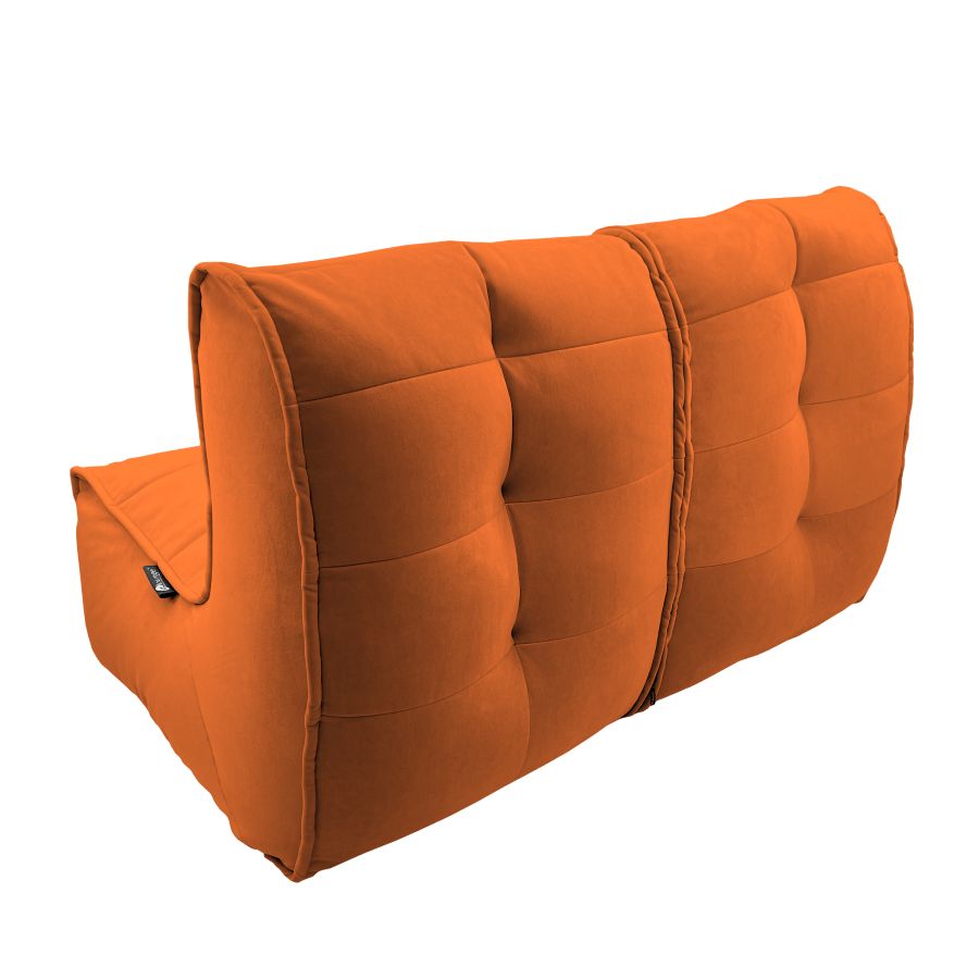 терракотовое двойной модульный диван Twin Couch велюровое для гостиной и переговорной — крупный план