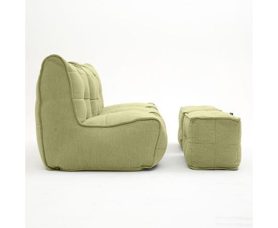 зелёное четырёхместный модульный диван Mod4 Quad Couch шенилловое для гостиной и домашнего кинотеатра — вид сбоку