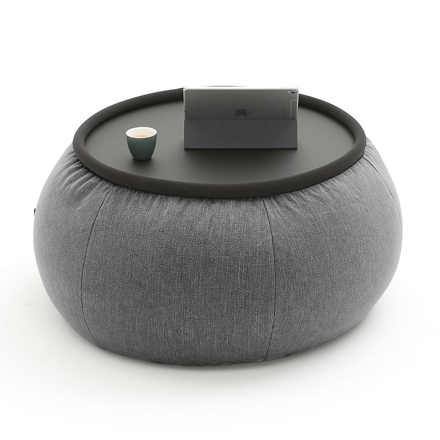 чёрное-графитовое складной столик Versa Table шенилловое для гостиной и лаунж-зоны рядом с диваном