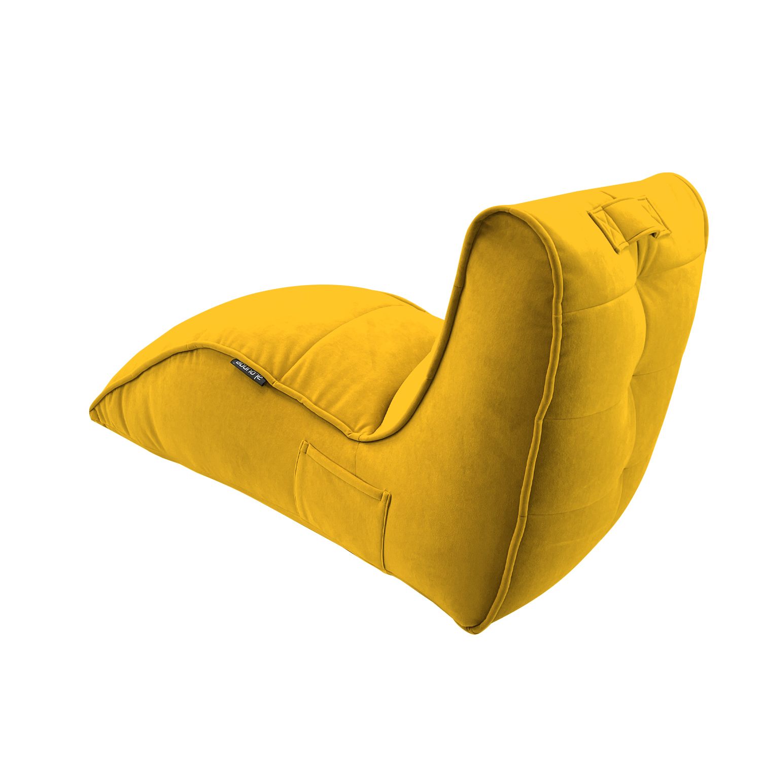 жёлтое бескаркасный лаунж-диван Avatar Sofa велюровое для гостиной, кабинета и лаунж-зоны — вид сбоку