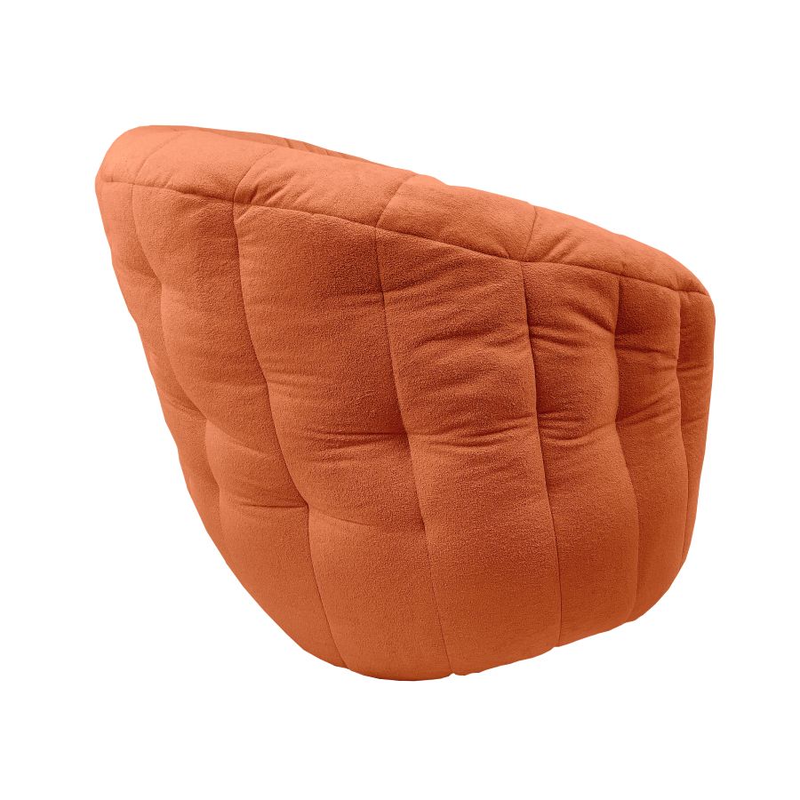 терракотовое полукруглое бескаркасное кресло Butterfly Sofa для гостиной, домашнего кинотеатра и офиса — фото в интерьере