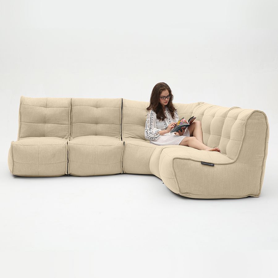 натуральное Г-образный модульный диван Mod4 L Sofa шенилловое для гостиной и зала