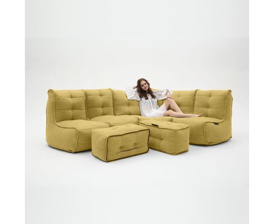 жёлтое большой лаунж-гарнитур Mod5 Living Lounge шенилловое для гостиной и event-пространства