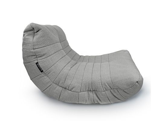 серое акустический бескаркасный диван Acoustic Sofa из рогожки для домашнего кинотеатра, офиса и студии — крупный план