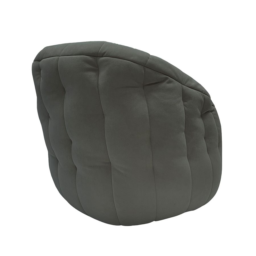 чёрное-графитовое полукруглое бескаркасное кресло Butterfly Sofa велюровое для гостиной, домашнего кинотеатра и офиса — крупный план