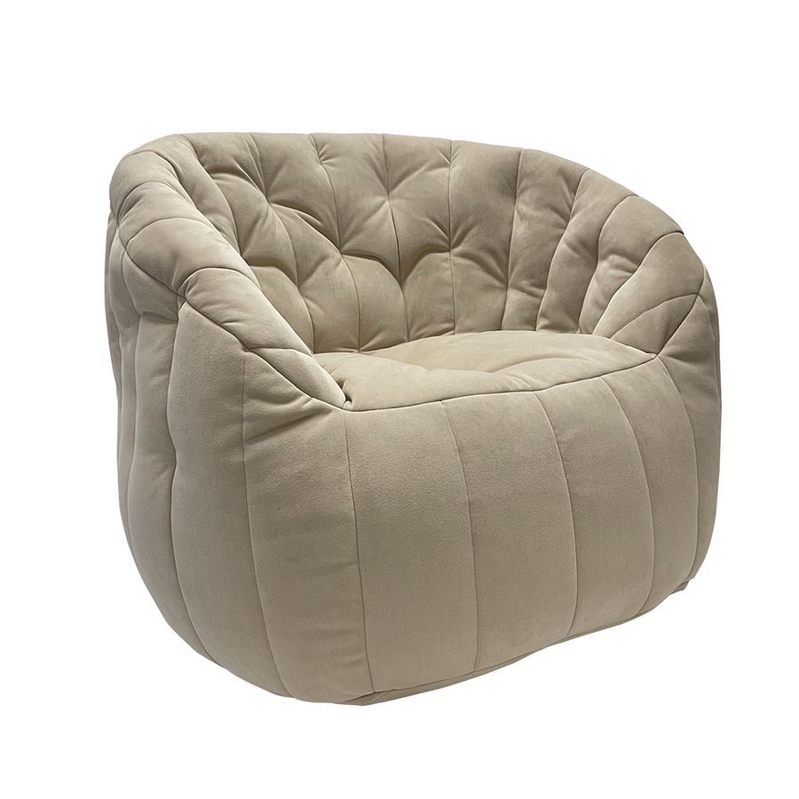 натуральное полукруглое бескаркасное кресло Butterfly Sofa велюровое для гостиной, домашнего кинотеатра и офиса