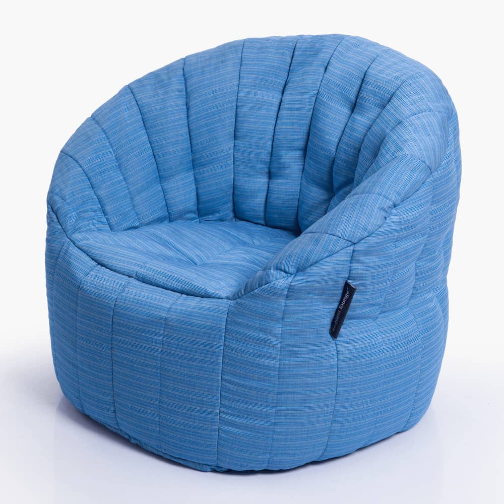 синее полукруглое бескаркасное кресло Butterfly Sofa уличное (Oxford) для гостиной, домашнего кинотеатра и офиса