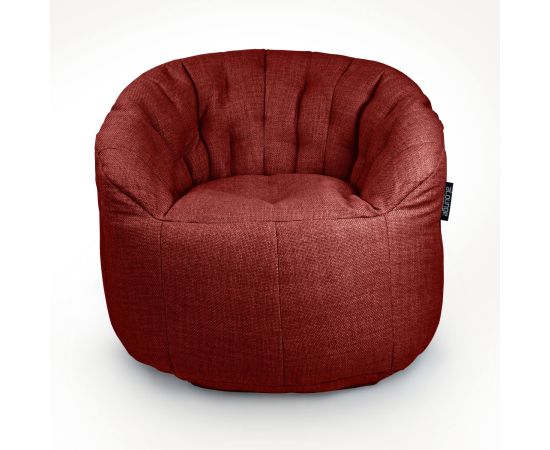 красное полукруглое бескаркасное кресло Butterfly Sofa из рогожки — дизайн и качество