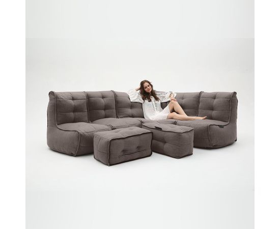 шоколадное большой лаунж-гарнитур Mod5 Living Lounge шенилловое для гостиной и event-пространства
