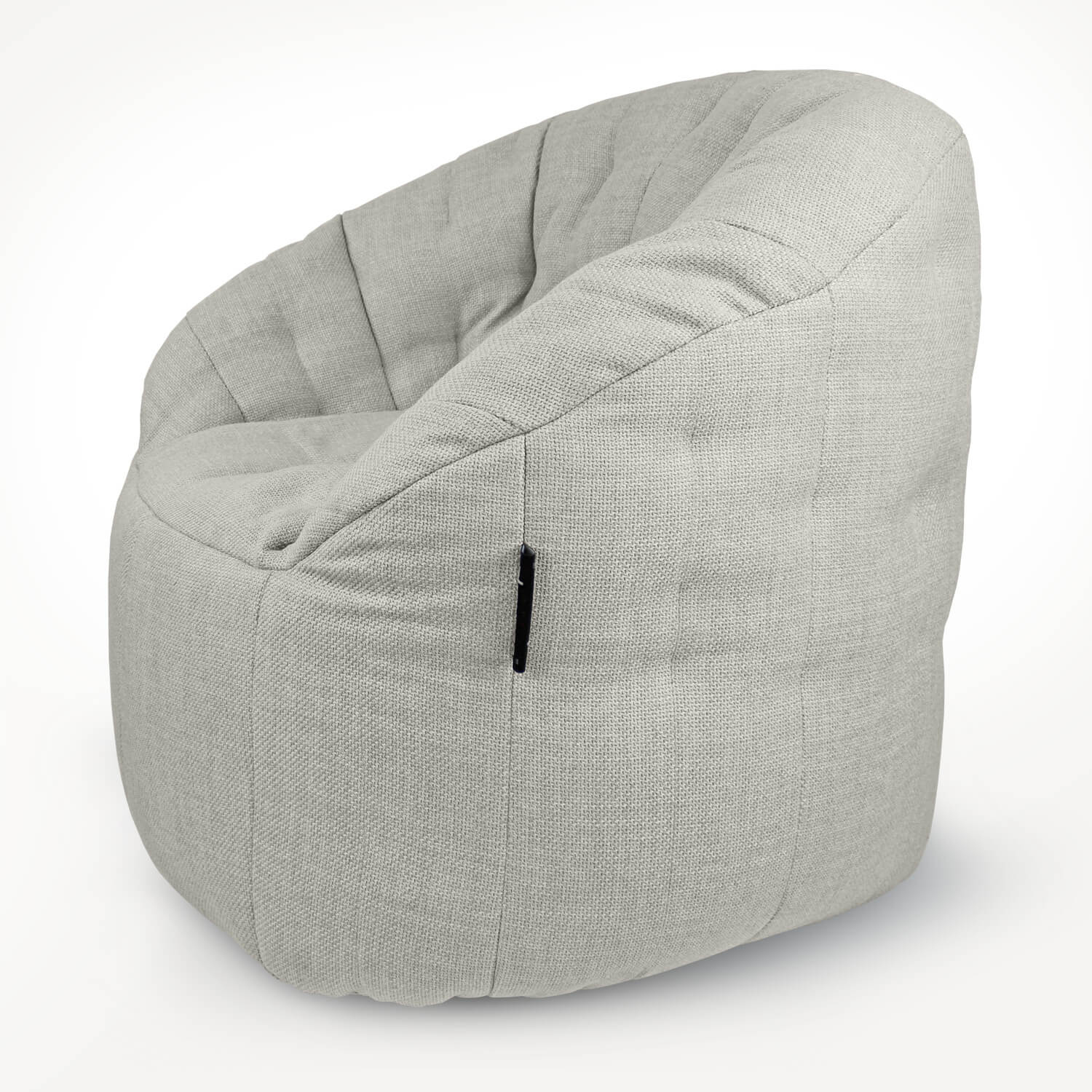 светло-серое полукруглое бескаркасное кресло Butterfly Sofa из рогожки для гостиной, домашнего кинотеатра и офиса