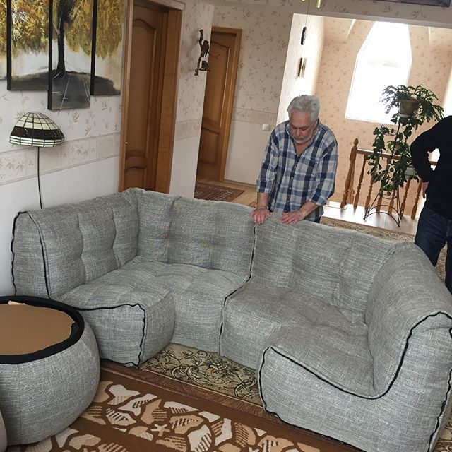 натуральное угловой элемент дивана Twin Modular Corner из Sofa Weave для гостиной — угловой модуль — фото в интерьере