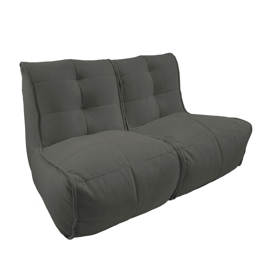 чёрное-графитовое двойной модульный диван Twin Couch велюровое для гостиной и переговорной