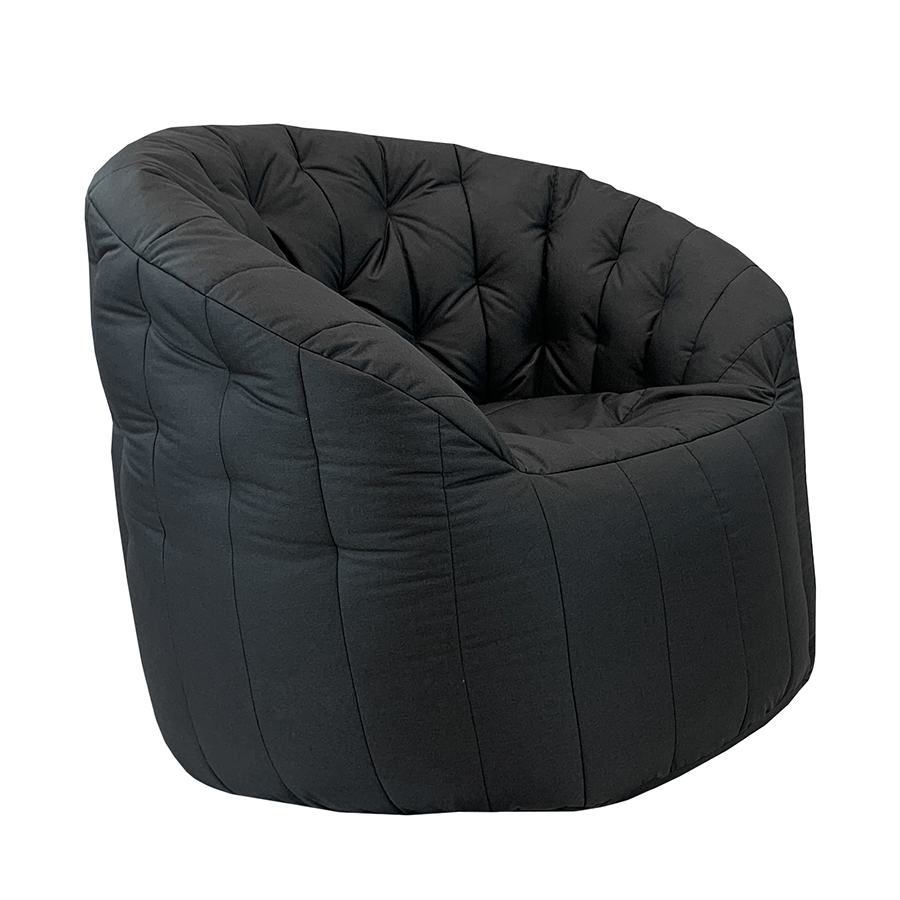 чёрное полукруглое бескаркасное кресло Butterfly Sofa уличное (Oxford) для гостиной, домашнего кинотеатра и офиса