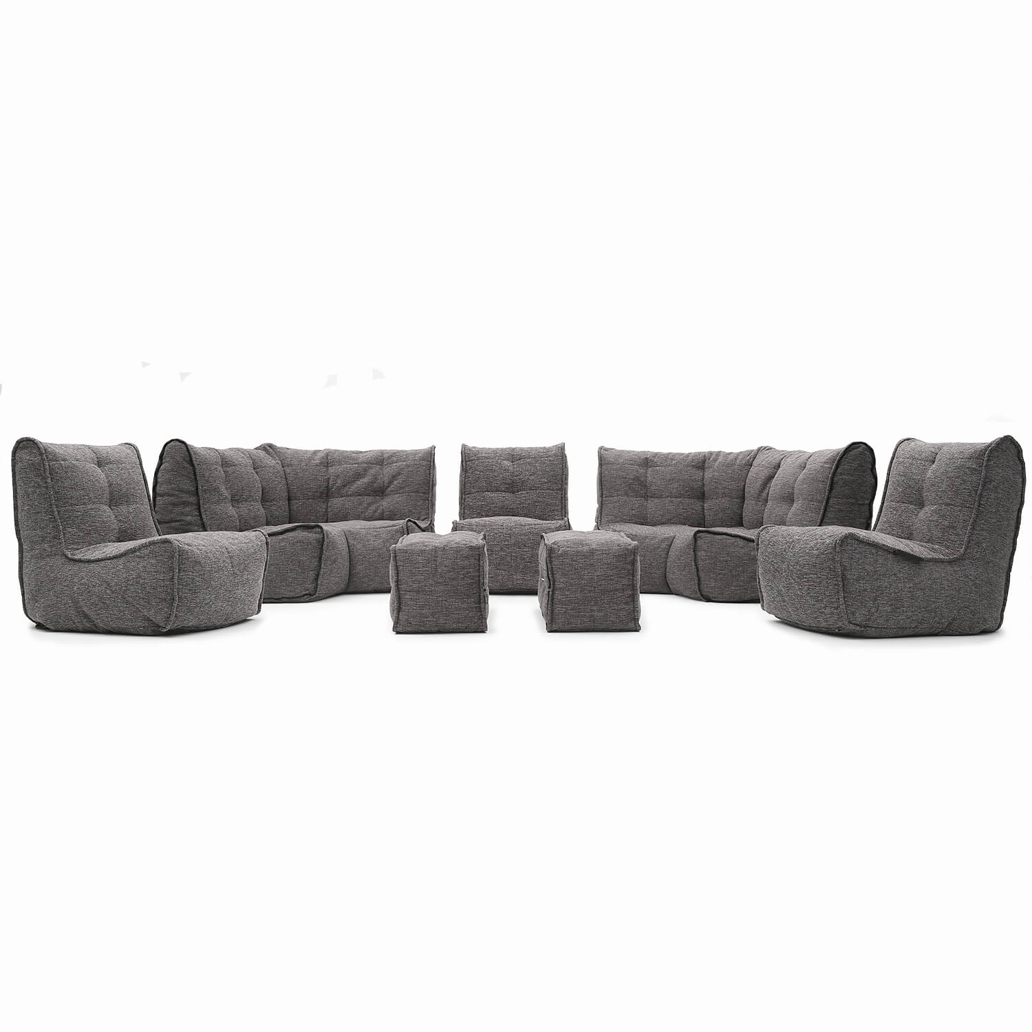 тёмно-серое максимальный лаунж-гарнитур Mod6 Lounge Max из Sofa Weave для гостиной и event-пространства — вид сбоку