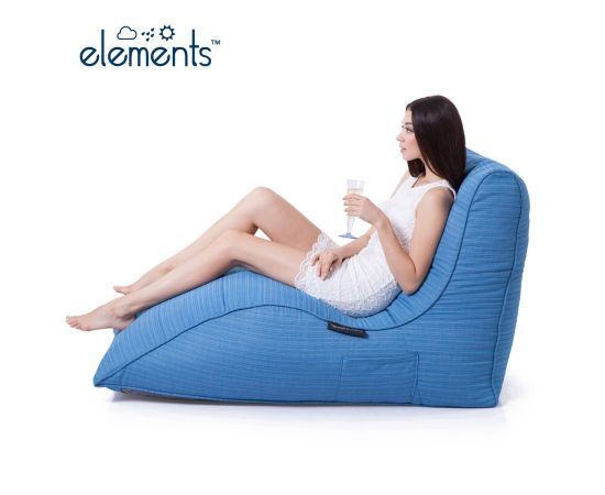 синее бескаркасный лаунж-диван Avatar Sofa уличное ткань Elements для гостиной, кабинета и лаунж-зоны