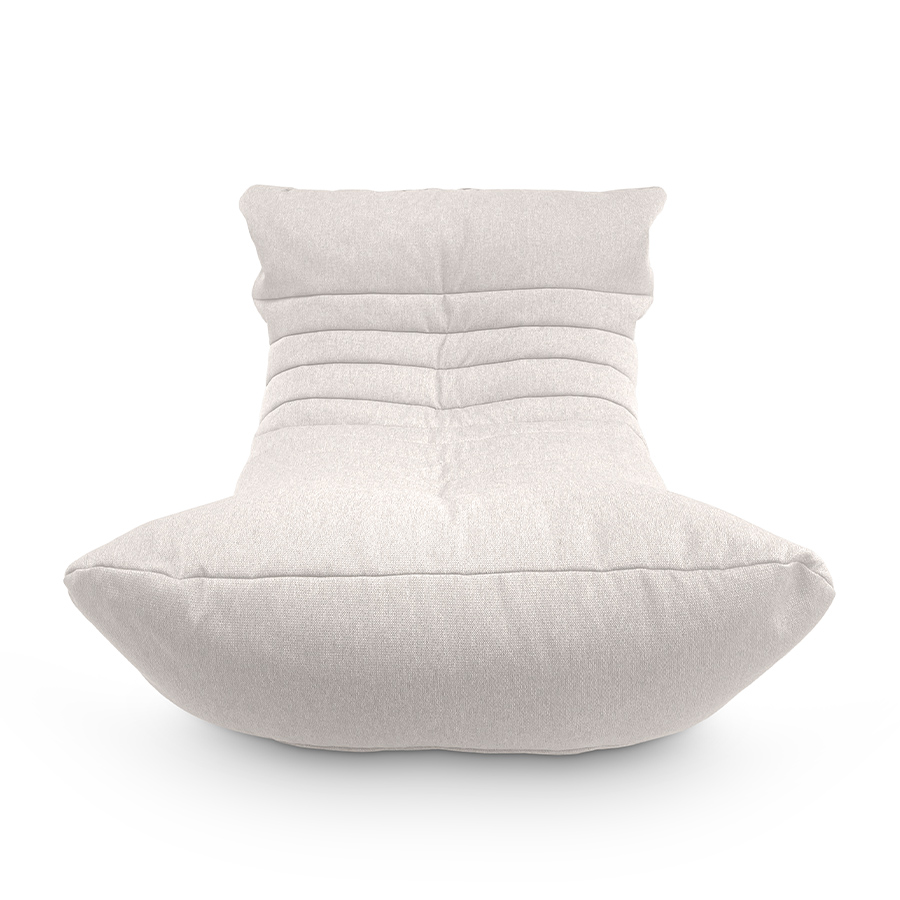 белое акустический бескаркасный диван Acoustic Sofa жаккардовое для домашнего кинотеатра, офиса и студии — фото в интерьере