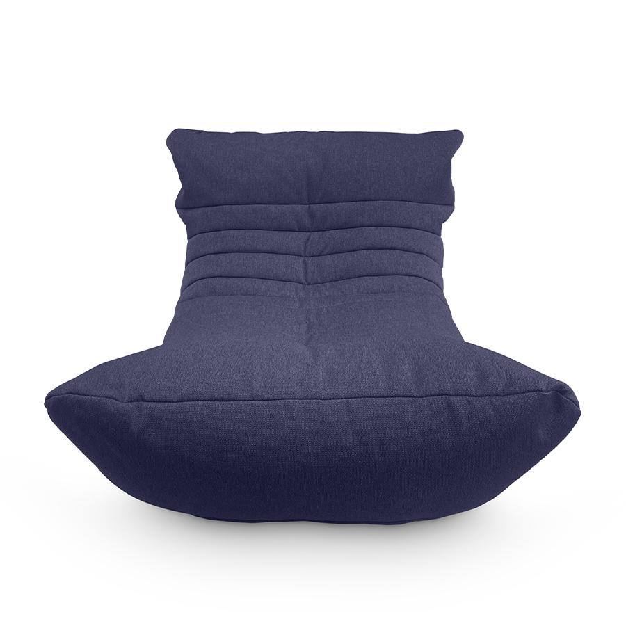 синее акустический бескаркасный диван Acoustic Sofa жаккардовое для домашнего кинотеатра, офиса и студии — вид сбоку