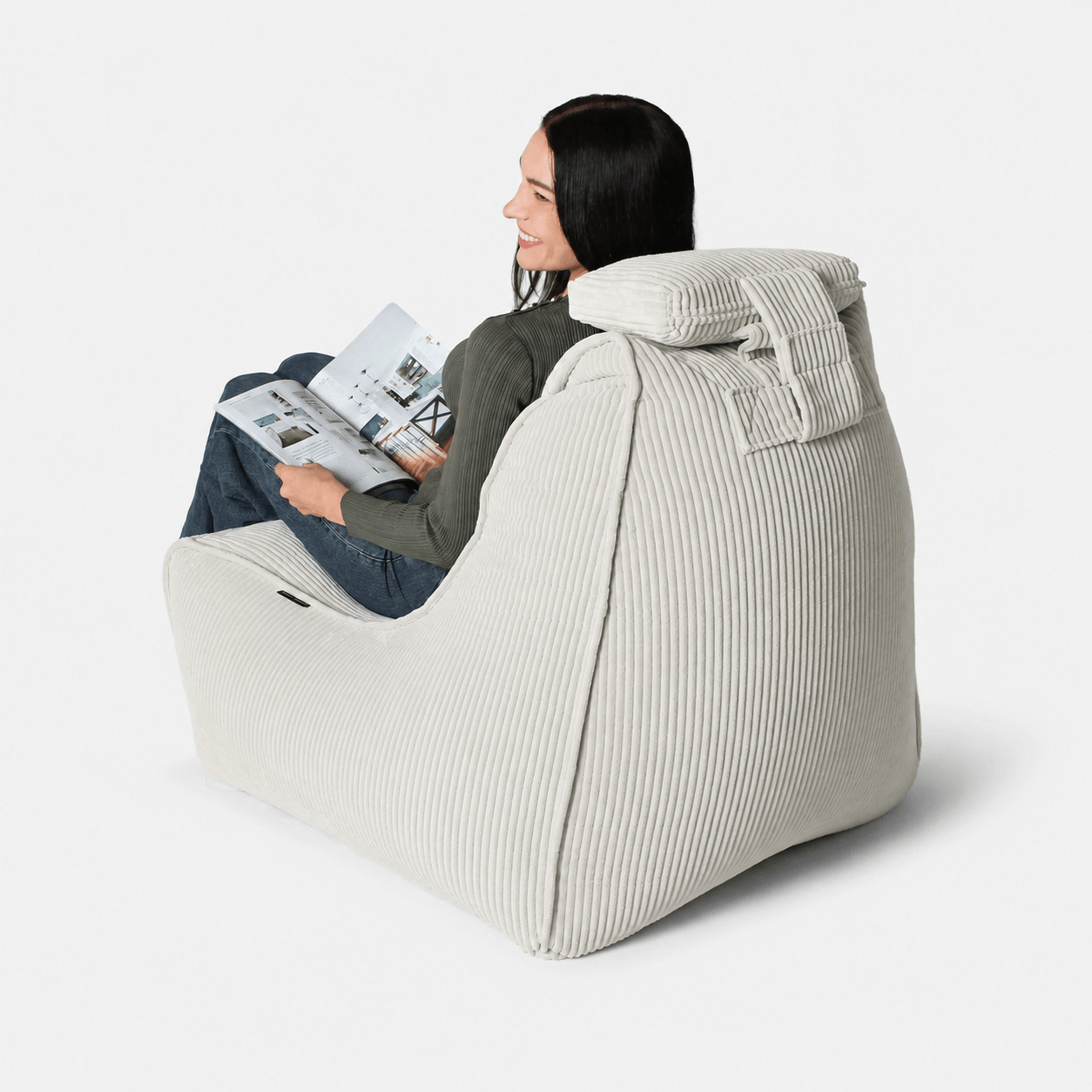 Бескаркасное кресло Tivoli Lounger в вельвете Tundra Spring — светло-серый цвет, Ambient Lounge