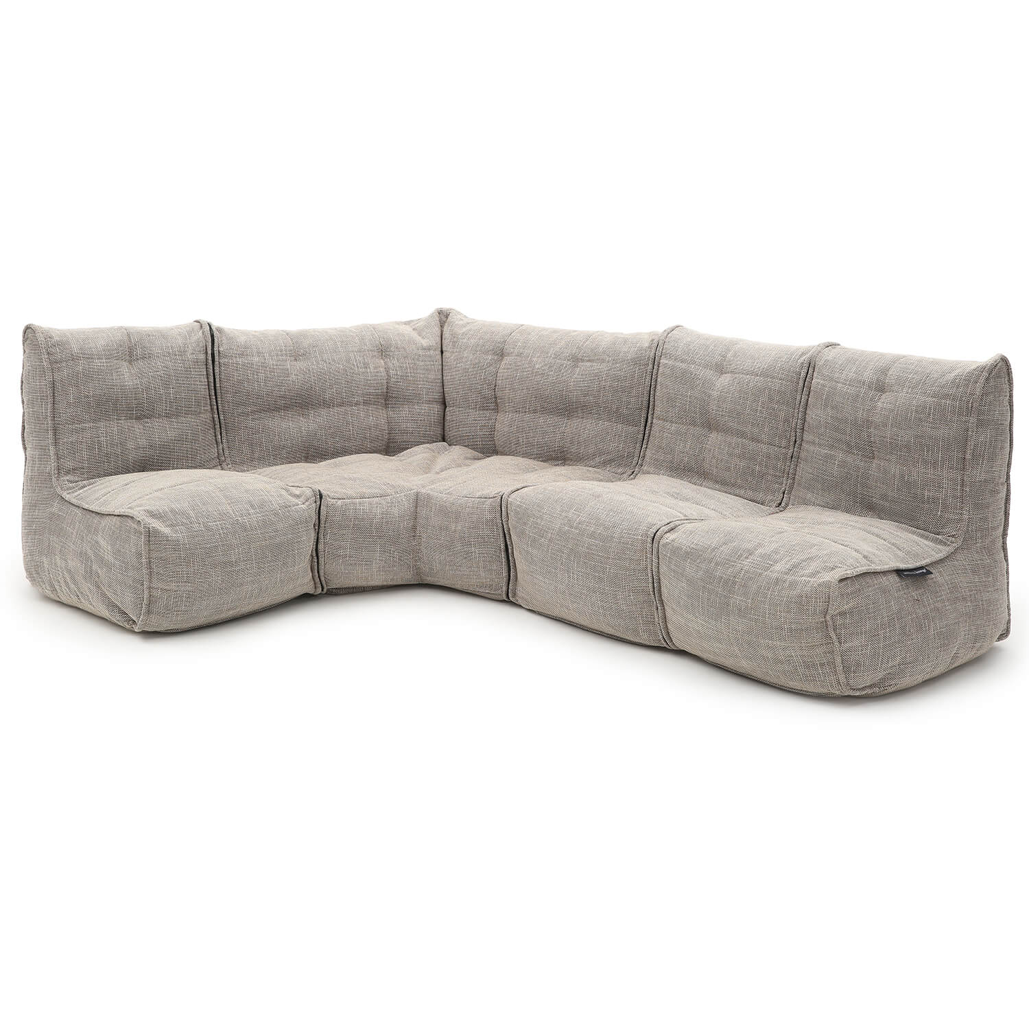 натуральное Г-образный модульный диван Mod4 L Sofa из Sofa Weave для гостиной и зала — фото в интерьере