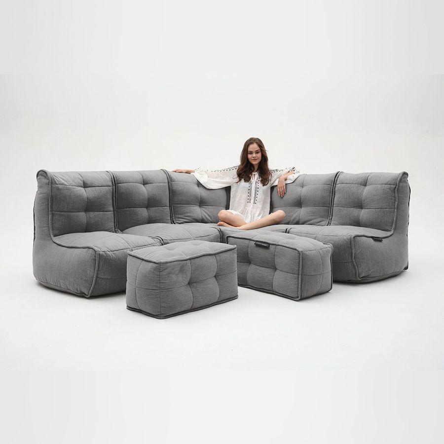 тёмно-серое большой лаунж-гарнитур Mod5 Living Lounge шенилловое для гостиной и event-пространства