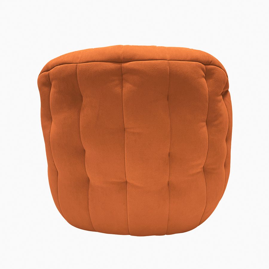 терракотовое полукруглое бескаркасное кресло Butterfly Sofa велюровое в интерьере гостиная
