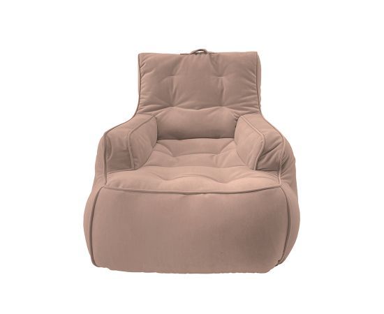 пудровое уличное лаунж-кресло Tranquility Armchair велюровое для террасы, сада и веранды