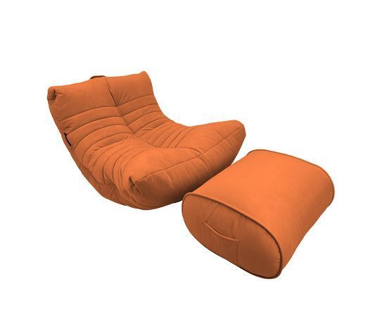 терракотовое акустическое кресло-мешок Acoustic Lounge велюровое для офиса, переговорной и студии