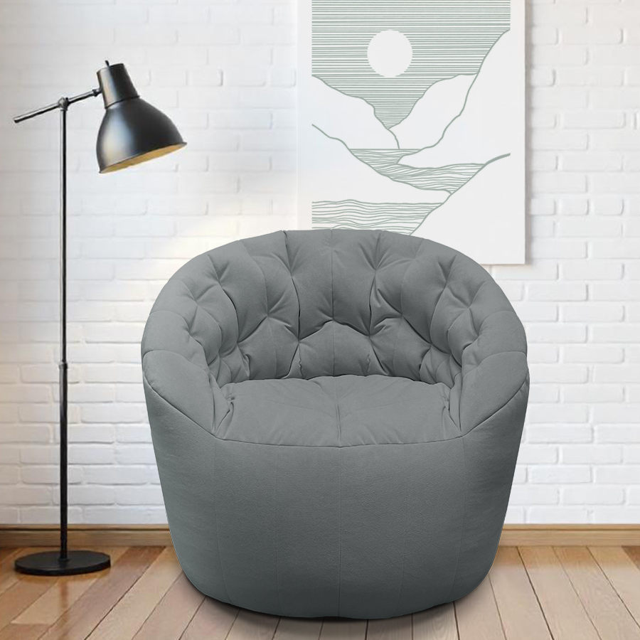 Купить лёгкое бескаркасное кресло Butterfly Light Sofa - Keystone Grey (серый Велюр)