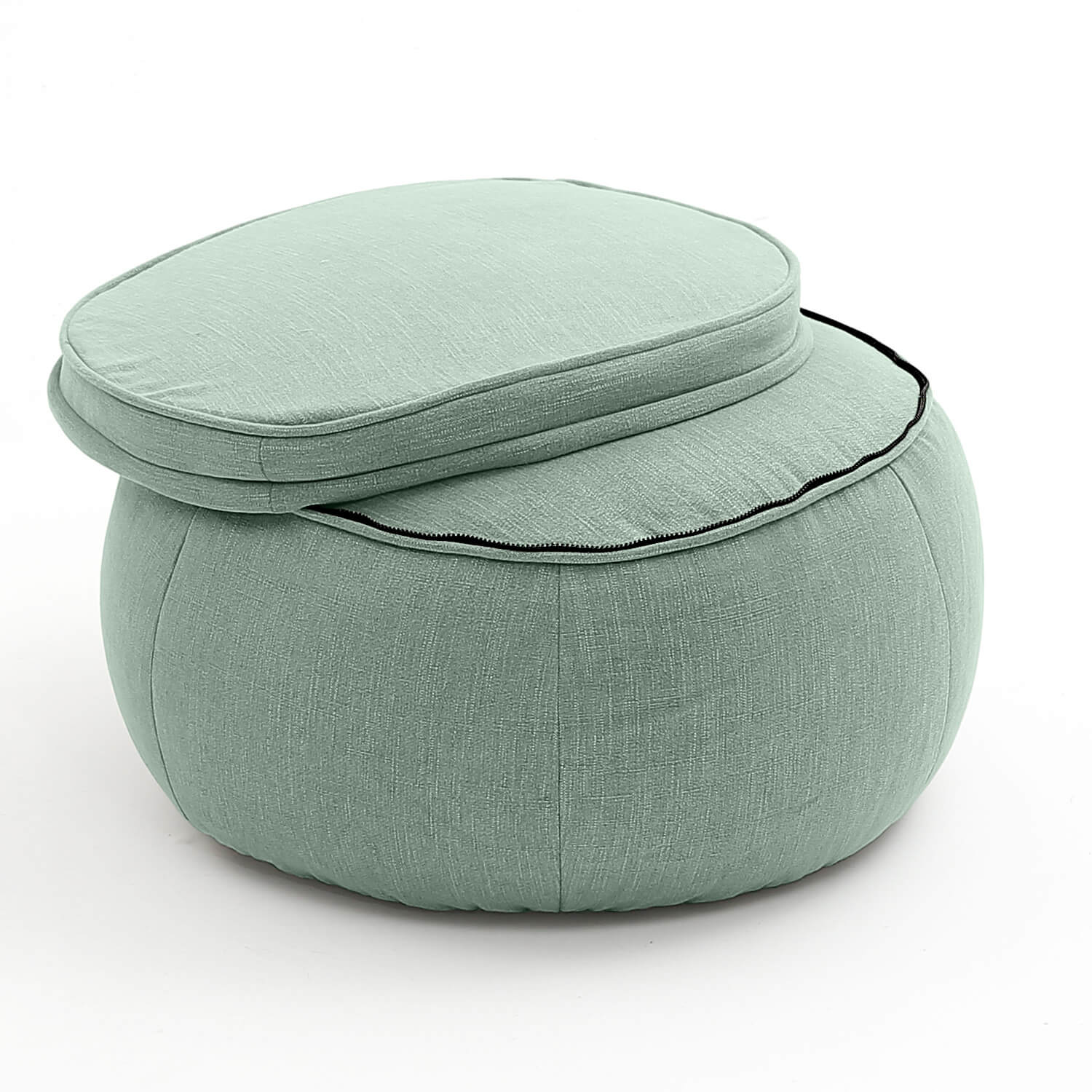 мятное кресло-шезлонг бескаркасное Butterfly Chaise шенилловое для гостиной, спальни и лаунж-зоны — вид сбоку