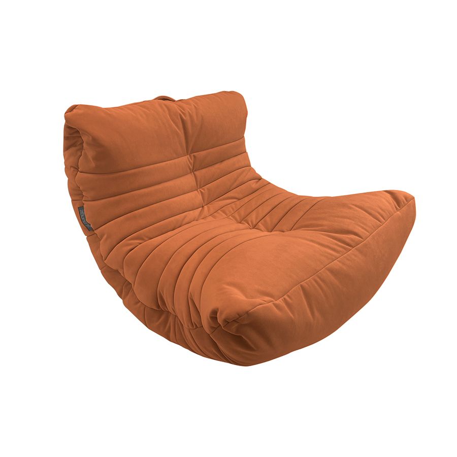 терракотовое акустический бескаркасный диван Acoustic Sofa велюровое для домашнего кинотеатра, офиса и студии — фото в интерьере