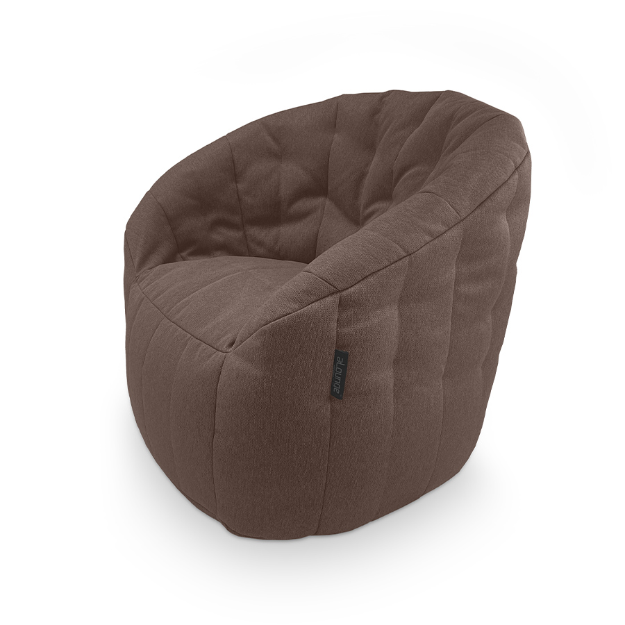 шоколадное полукруглое бескаркасное кресло Butterfly Sofa жаккардовое для гостиной, домашнего кинотеатра и офиса — фото в интерьере