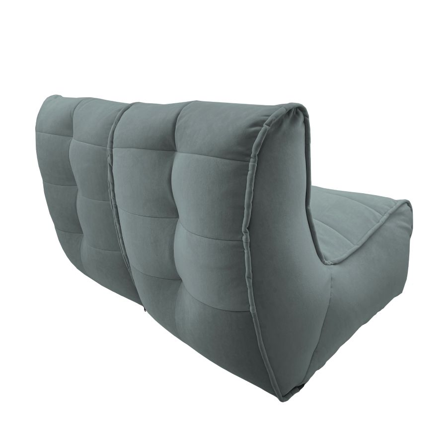 серое двойной модульный диван Twin Couch велюровое для гостиной и переговорной — вид сбоку