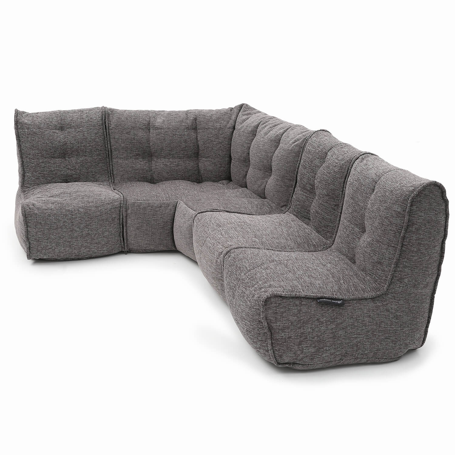 тёмно-серое Г-образный модульный диван Mod4 L Sofa из Sofa Weave для гостиной и зала — крупный план